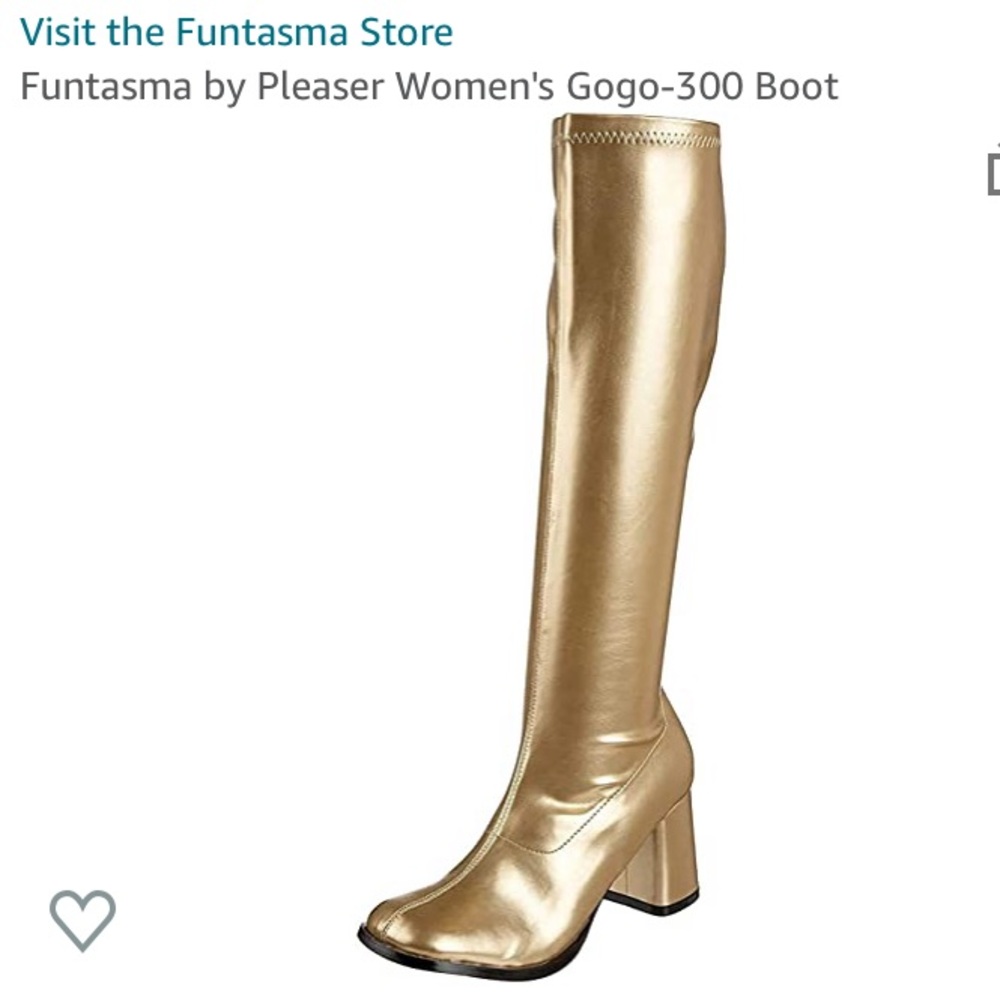 GOLD GOGO BOOTS NEVER WORN